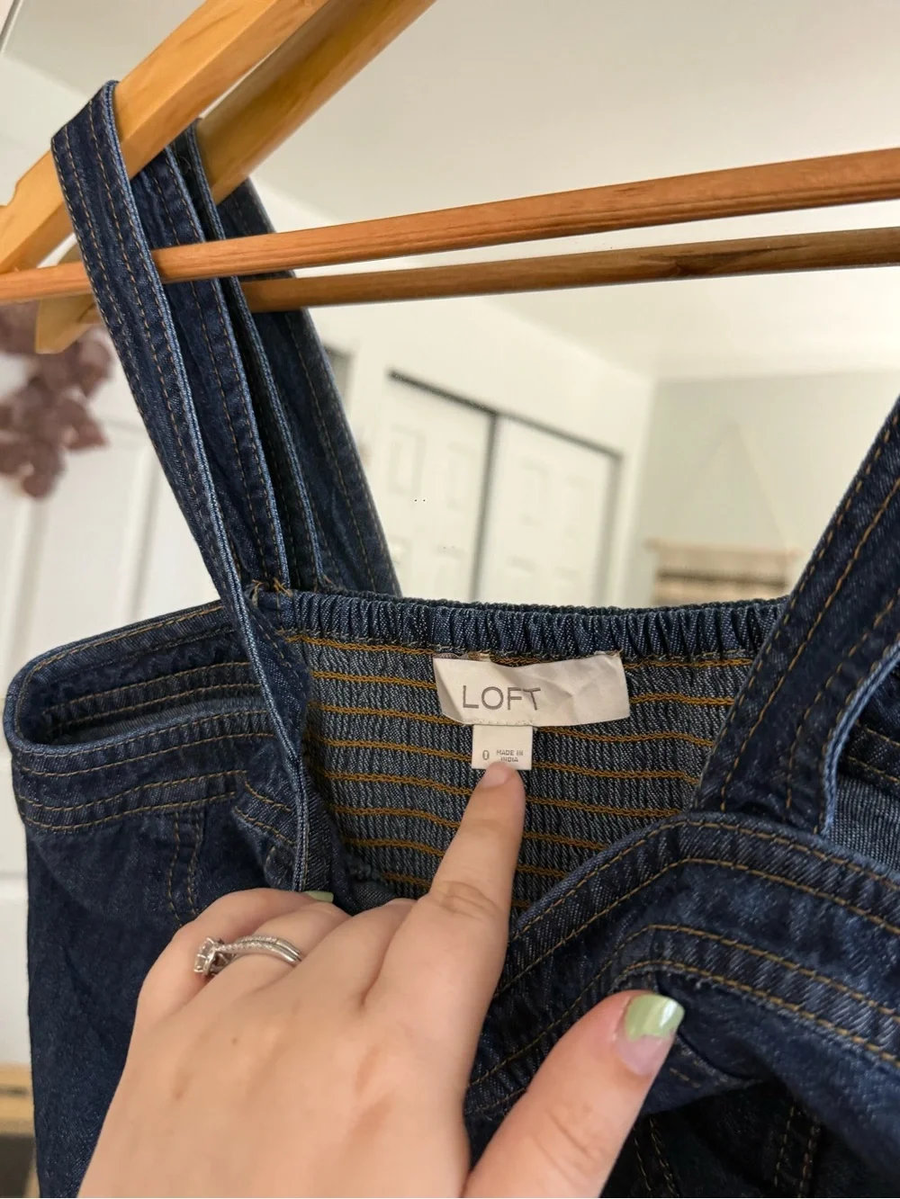 LOFT Denim Jean Crop Top NWT